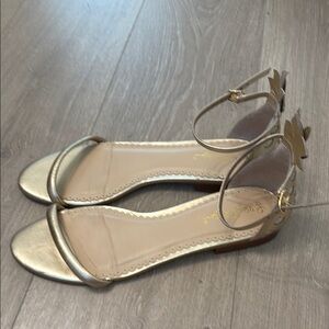 Lilly Pulitzer Gold Ankle Strap Sandals 9.5